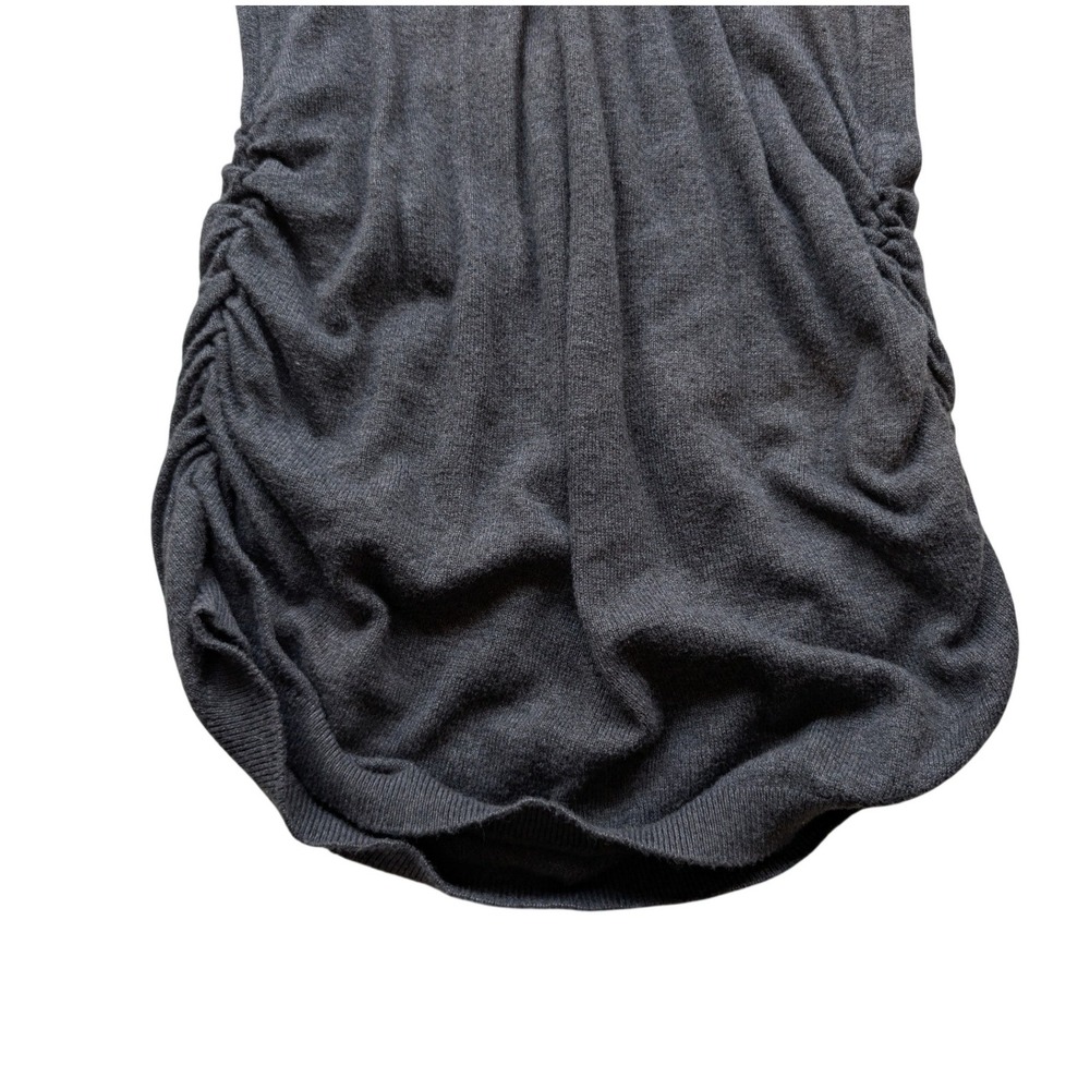 Motherhood Maternity Gray Twist Front Ruched Side 3/4 Sleeve Knit Sweater Small - Picture 3 of 5